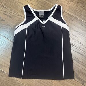 Nike Dri Fit Tank‎ Top Womens Small S Black White Built in Bra